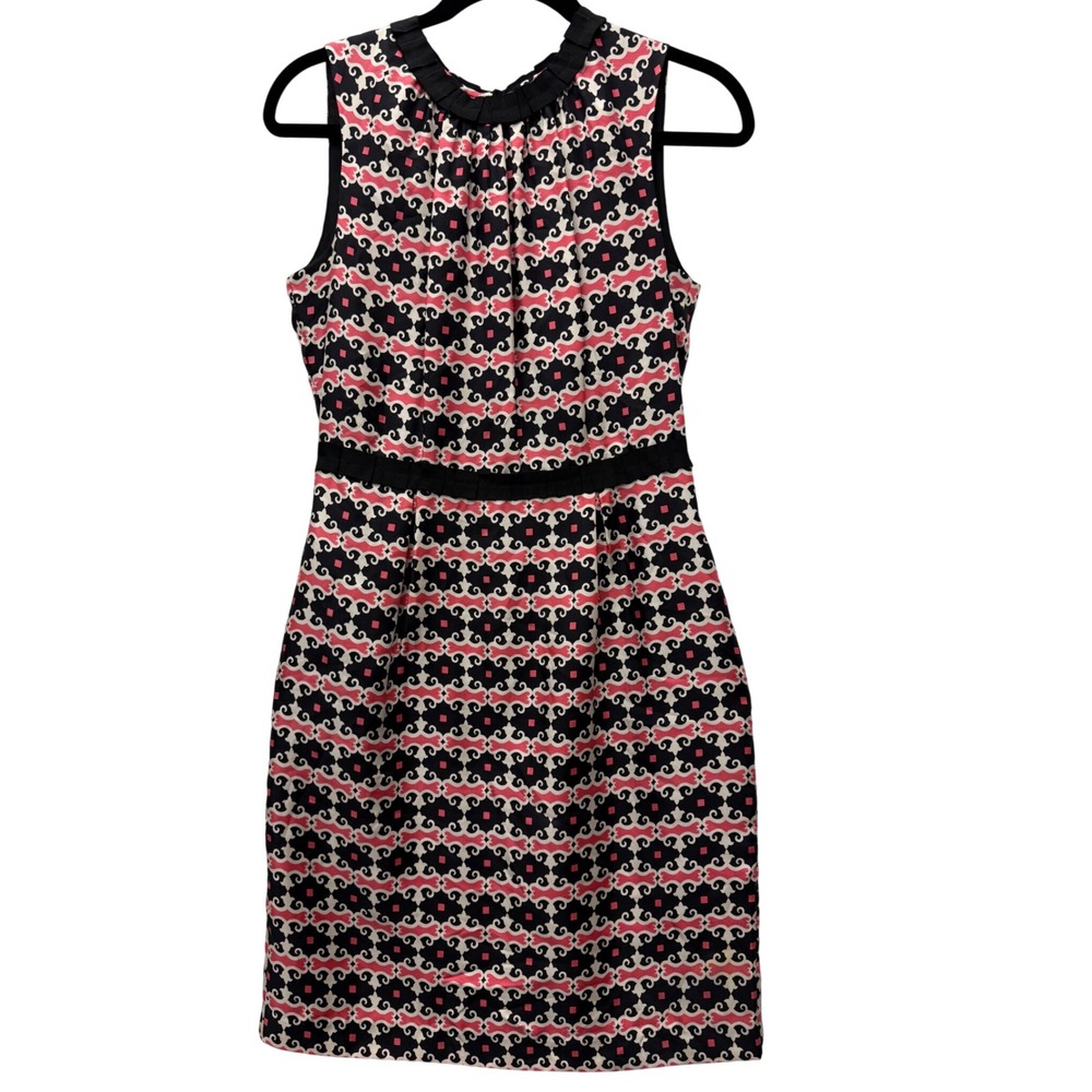 Milly of New York Silk Geometric Sheath Dress Vintage Size 4